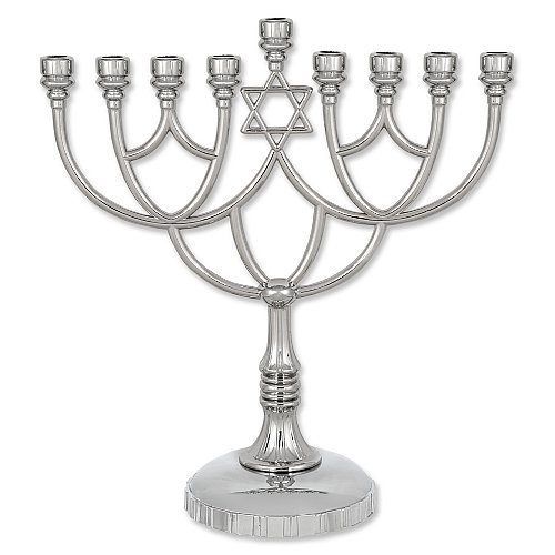 Star of David Nickle-Plated Menorah – Temple Traditions Gift Shop