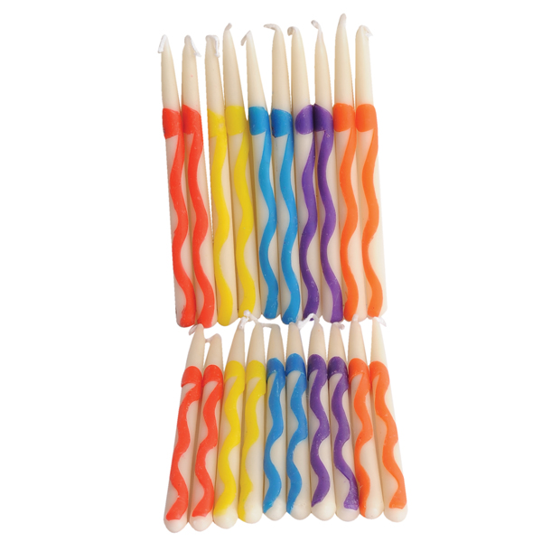 Multi-colored Swirled Chanukah Candles