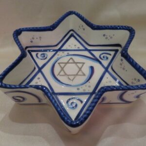 Ceramic Star of David Tidbit Tray