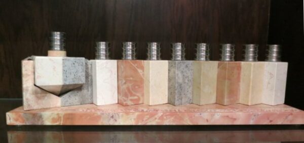 Jerusalem Stone Menorah with Dreidel