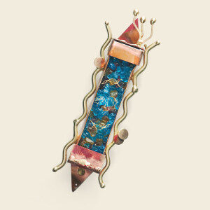 Small Classic Wedding Mezuzah with Faces