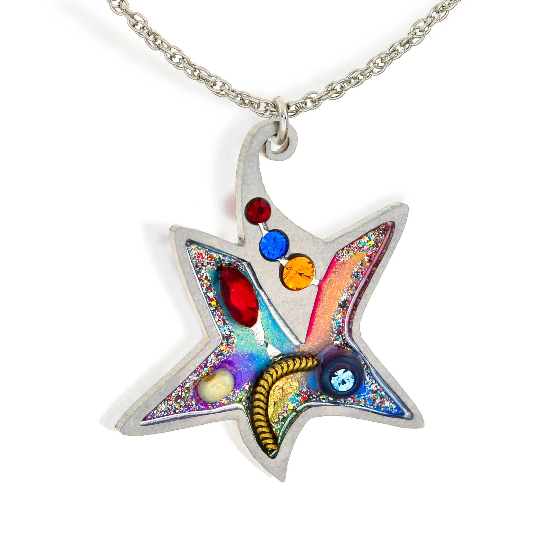 modern star of david pendant