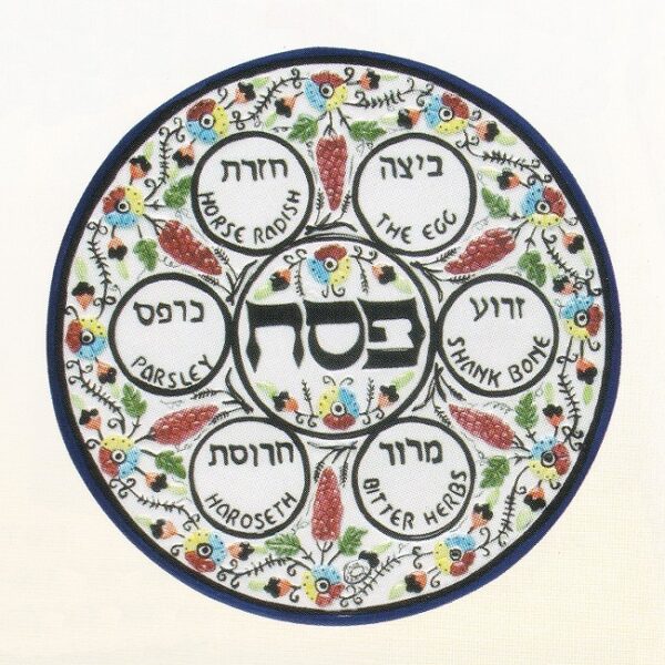 Hand Painted Ceramic Seder Plate