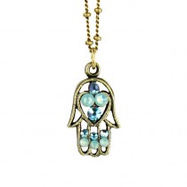 Drop Earrings & Hamsa Necklace in Pacific Opal - Image 2