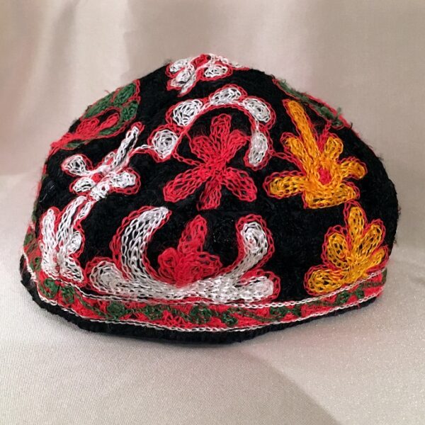 Black, Red, Yellow & White Cap-Style Kippah