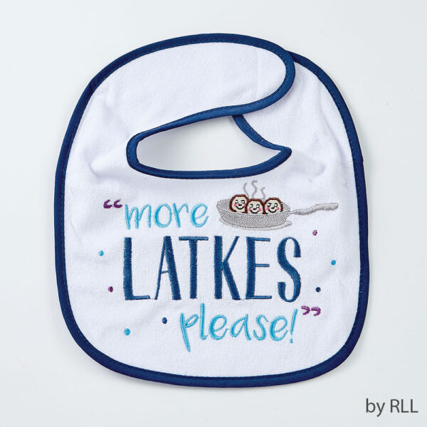 Chanukah Bib "More Latkes Please"