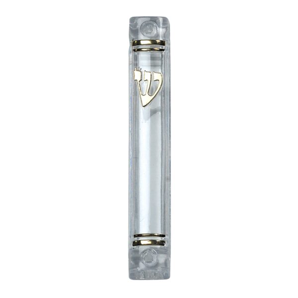 Round Clear Lucite Mezuzah