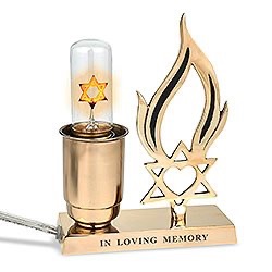 Electric Memorial/Yizkor Lamp - Brass